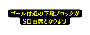 ゴール付近の下段ブロックが S自由席となります